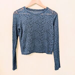 Hollister Teal Lace Top
